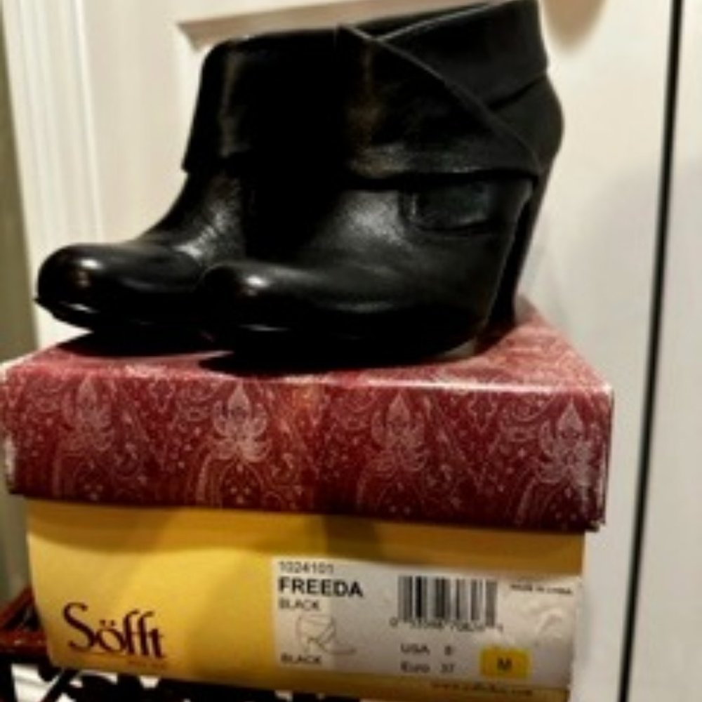 Black Leather Booties